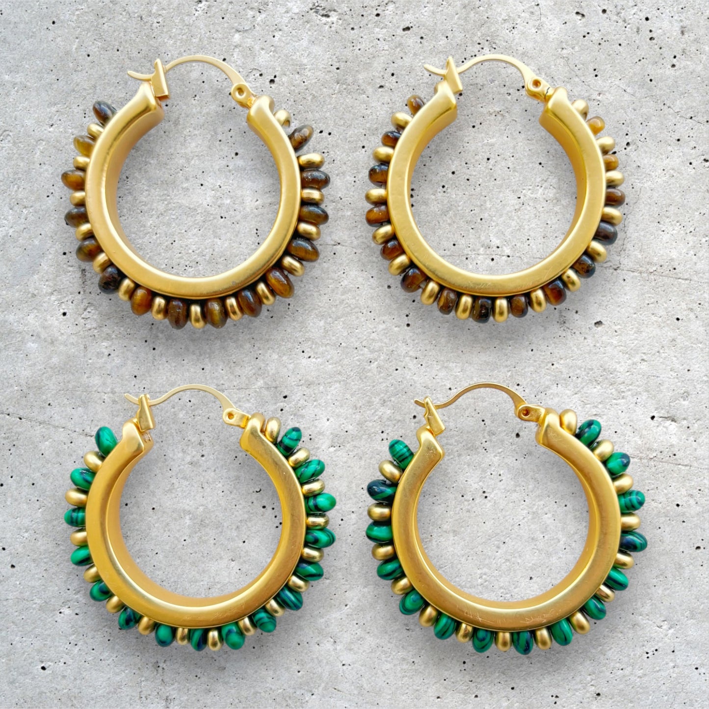 Matte Gold Hoop Earrings