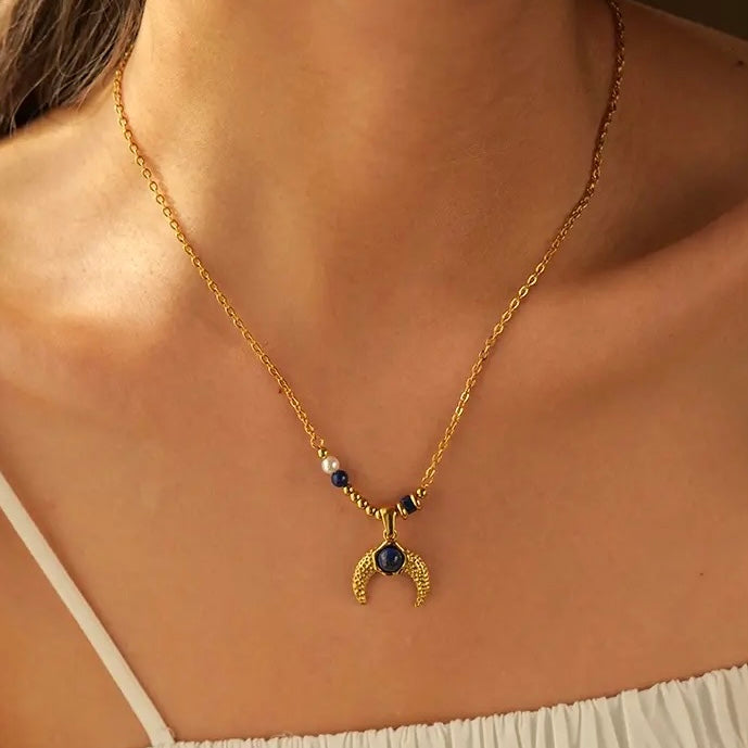 Lapis Moon Necklace