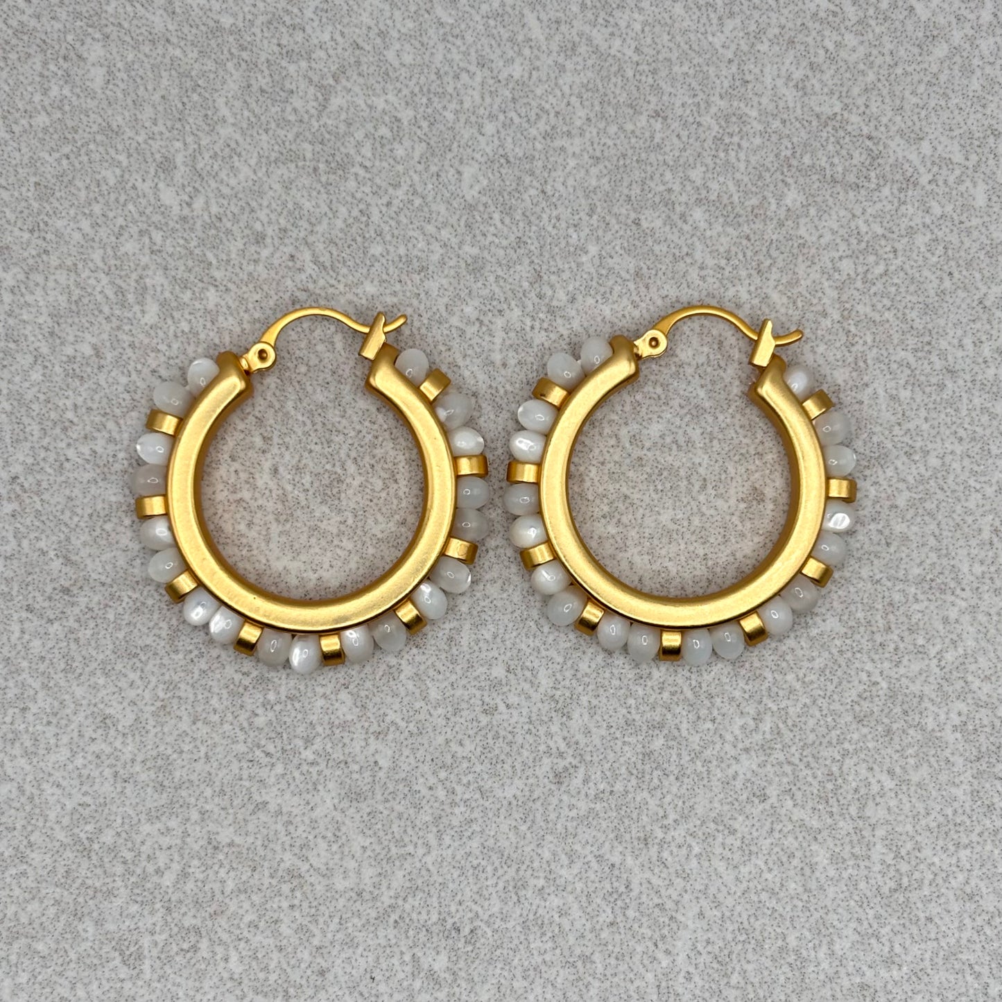 Matte Gold Hoop Earrings