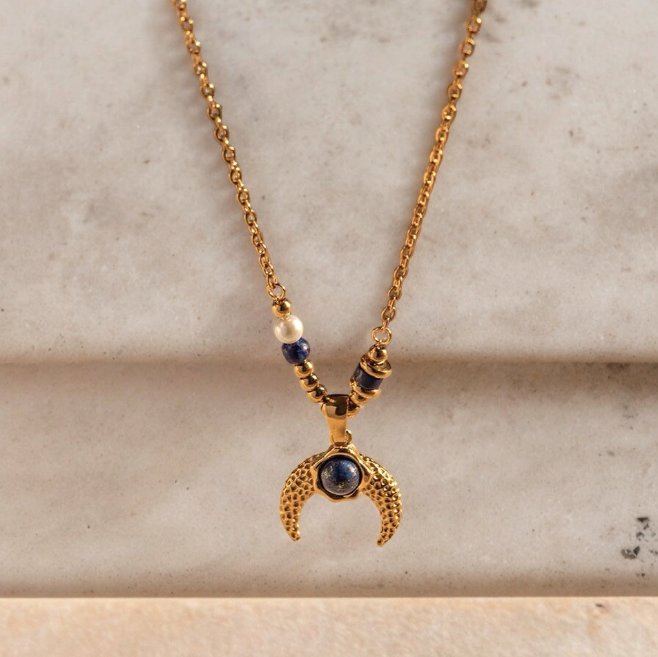 Lapis Moon Necklace
