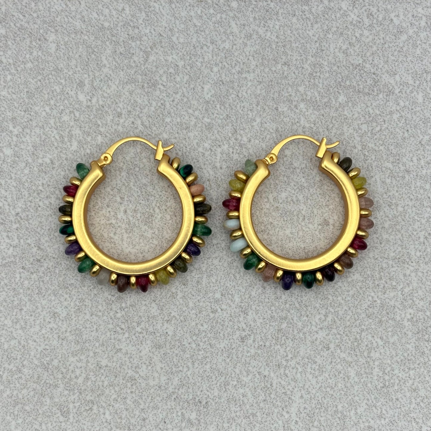 Matte Gold Hoop Earrings