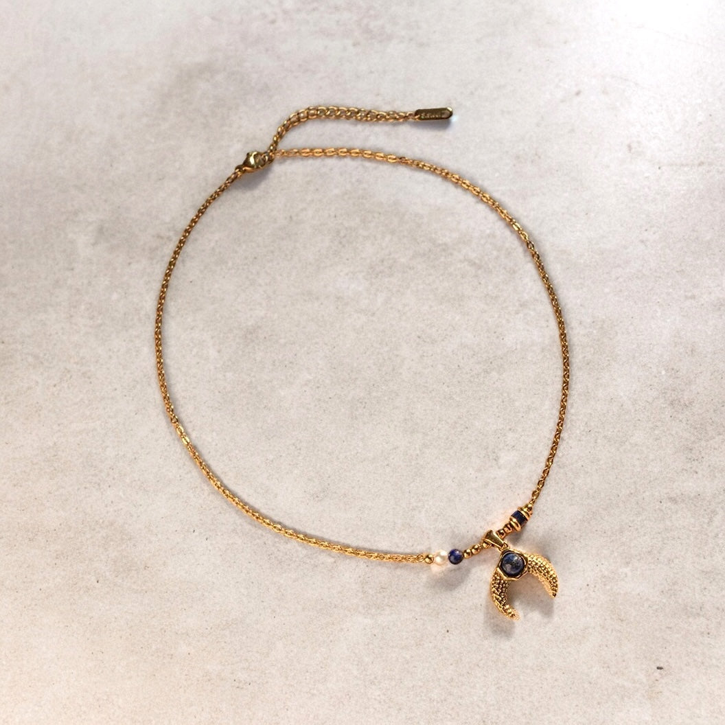 Lapis Moon Necklace